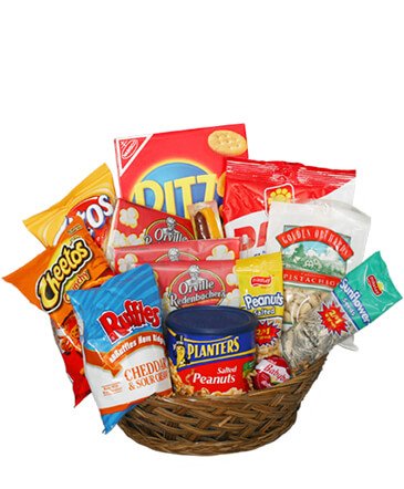Salty Snacks Basket – Mia's Flower Shop, Lancaster PA